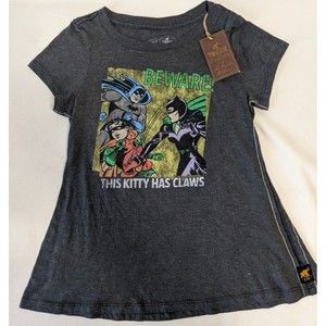 TRUNK LTD Girls Youth Gray Bat Girl  T-Shirt Size 12  New